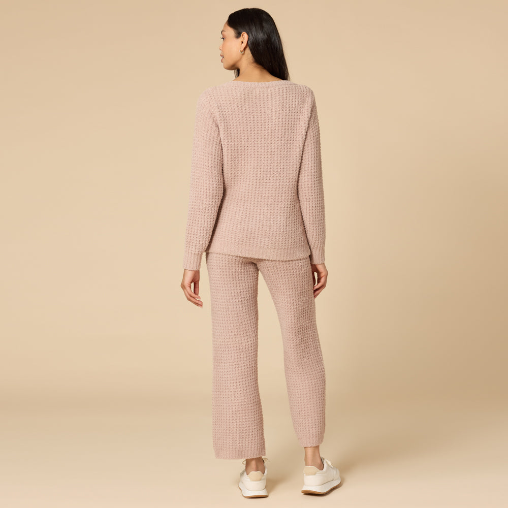 Waffle Knit Marshmallow Boatneck Lounge Set