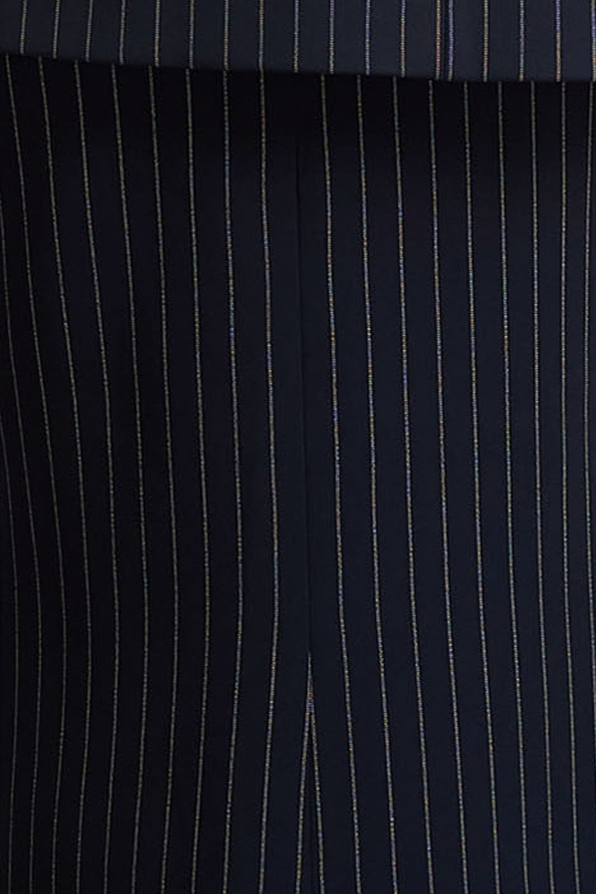 Elana | Navy Pinstripe Maxi Skirt With Front-High Split