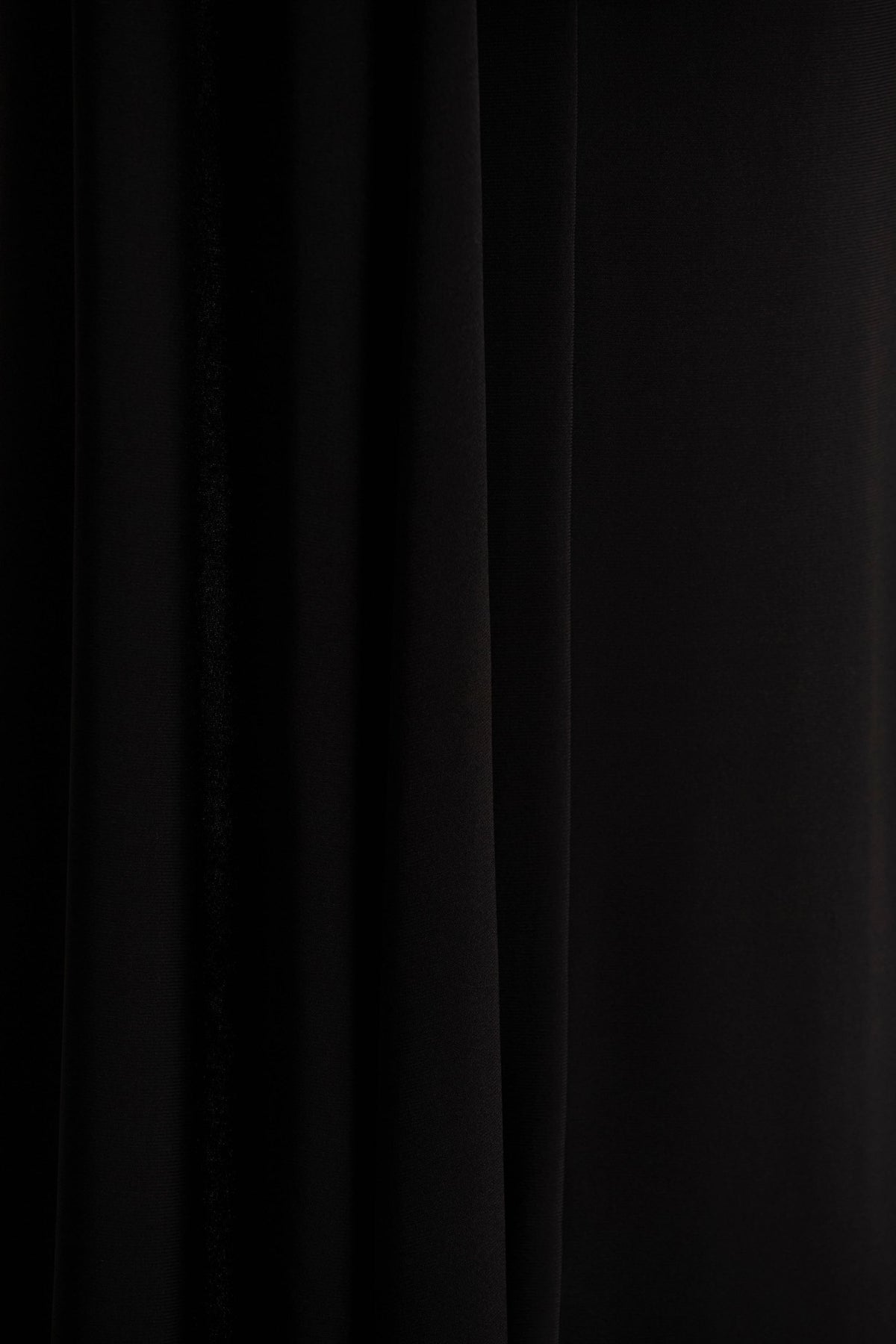 Dawn | Black High-Neck Maxi Dress With One Long Cape-Sleeve