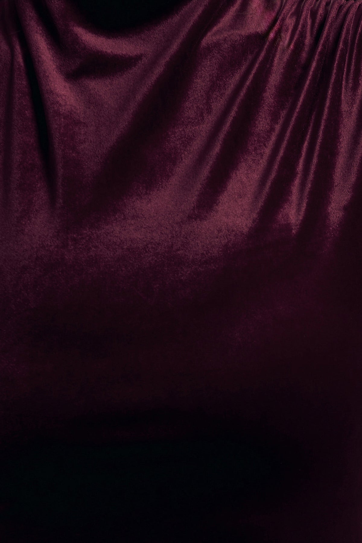 Abilene | Port Velvet High Neck Maxi Dress With Gathered Detailing And Split