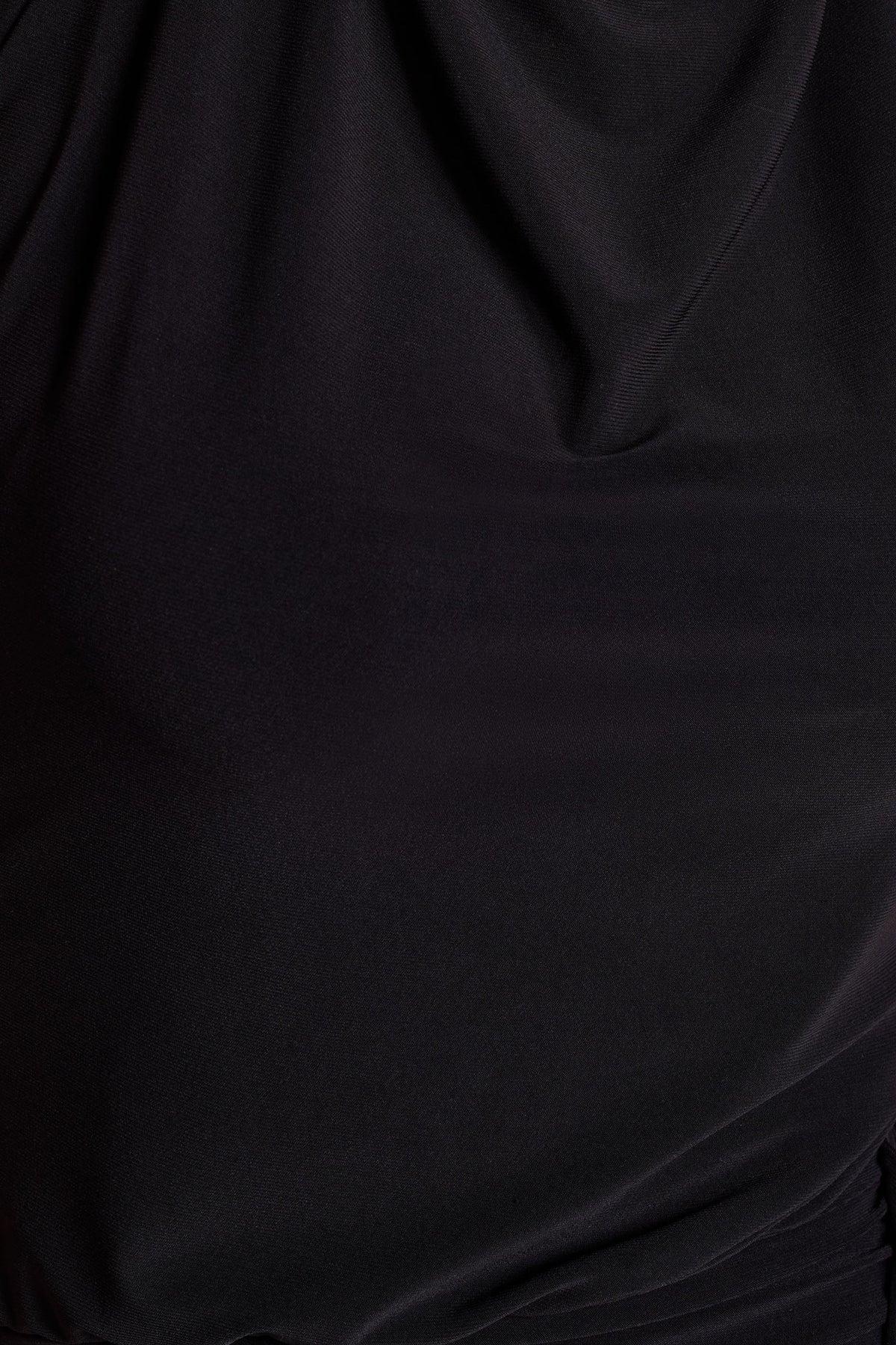 Hayden | Black High-Neck Draped Split Maxi Dress