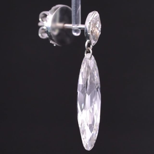 Marquise and Floating Lance Diamond Stud Earring