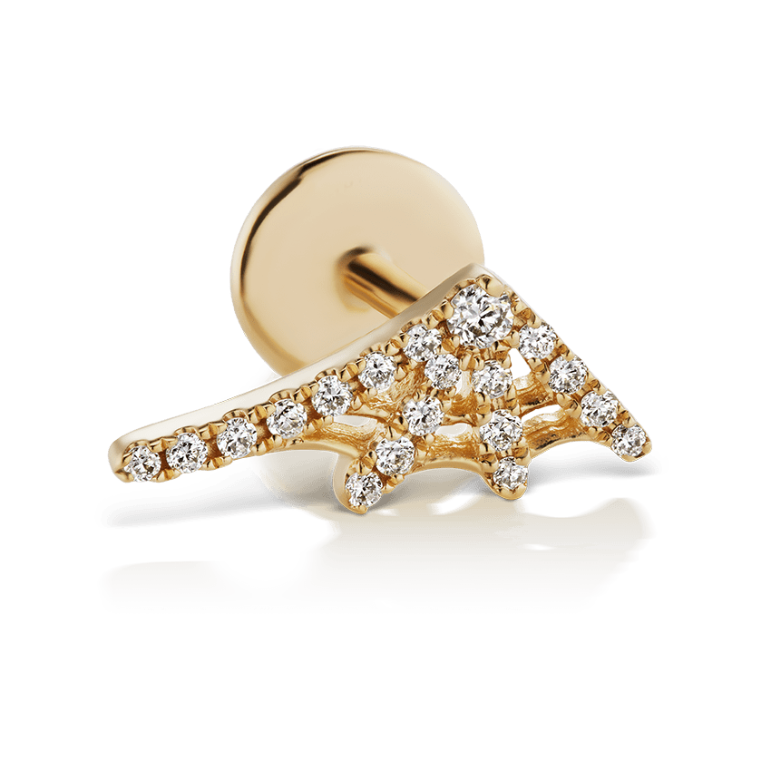 Diamond Web Threaded Stud Earring