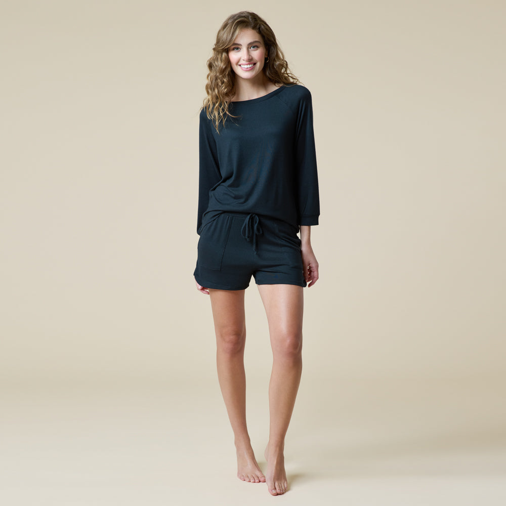 Dream 3/4 Sleeve Boat Neck Top and Short Set