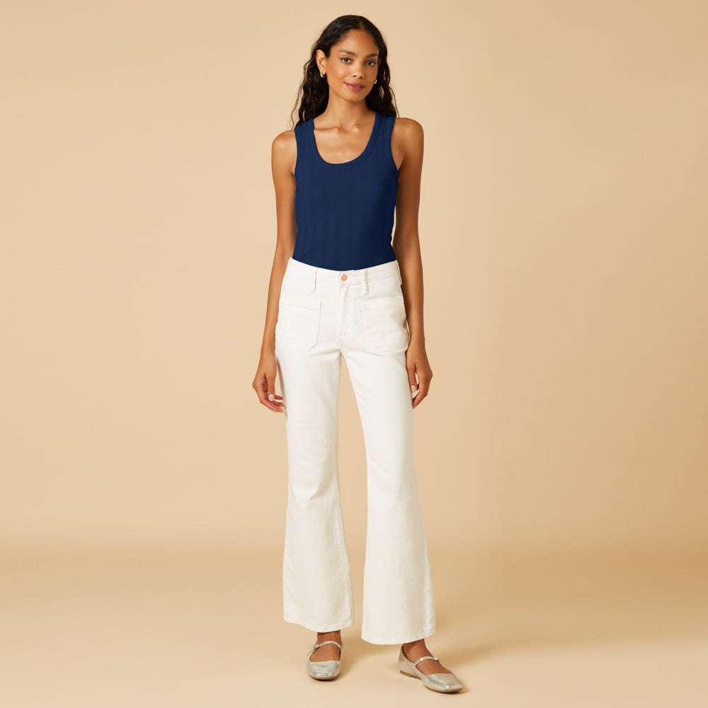 Pointelle Tank with Shelf Bra