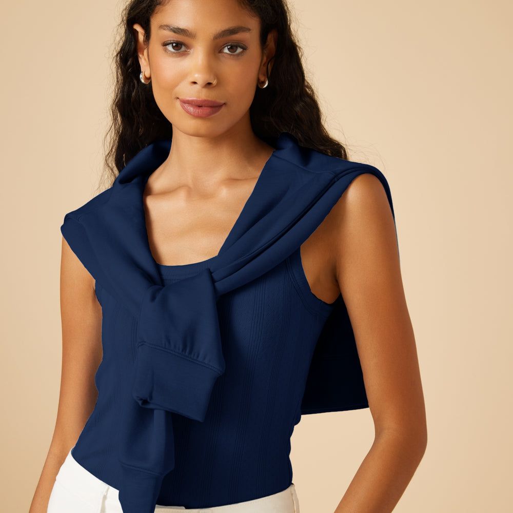 Pointelle Tank with Shelf Bra