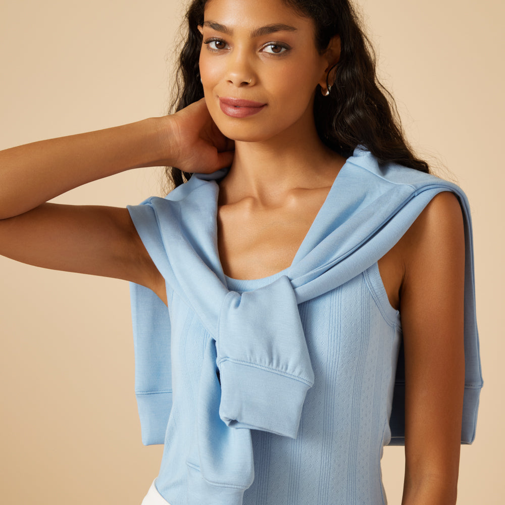 Pointelle Tank with Shelf Bra