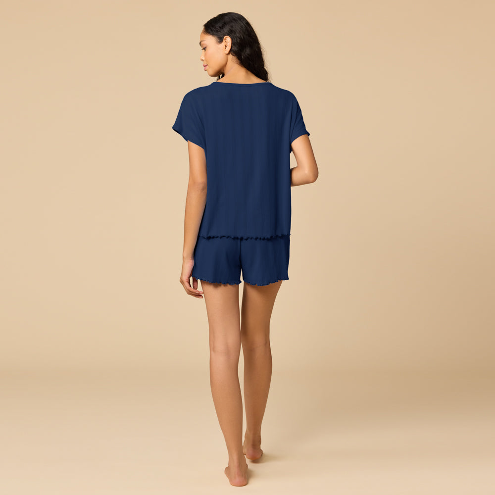 Pointelle Slouchy Tee with Lettuce Edge