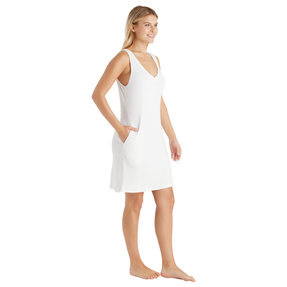 Rib Dream 34" Double V-Neck Lounge Dress
