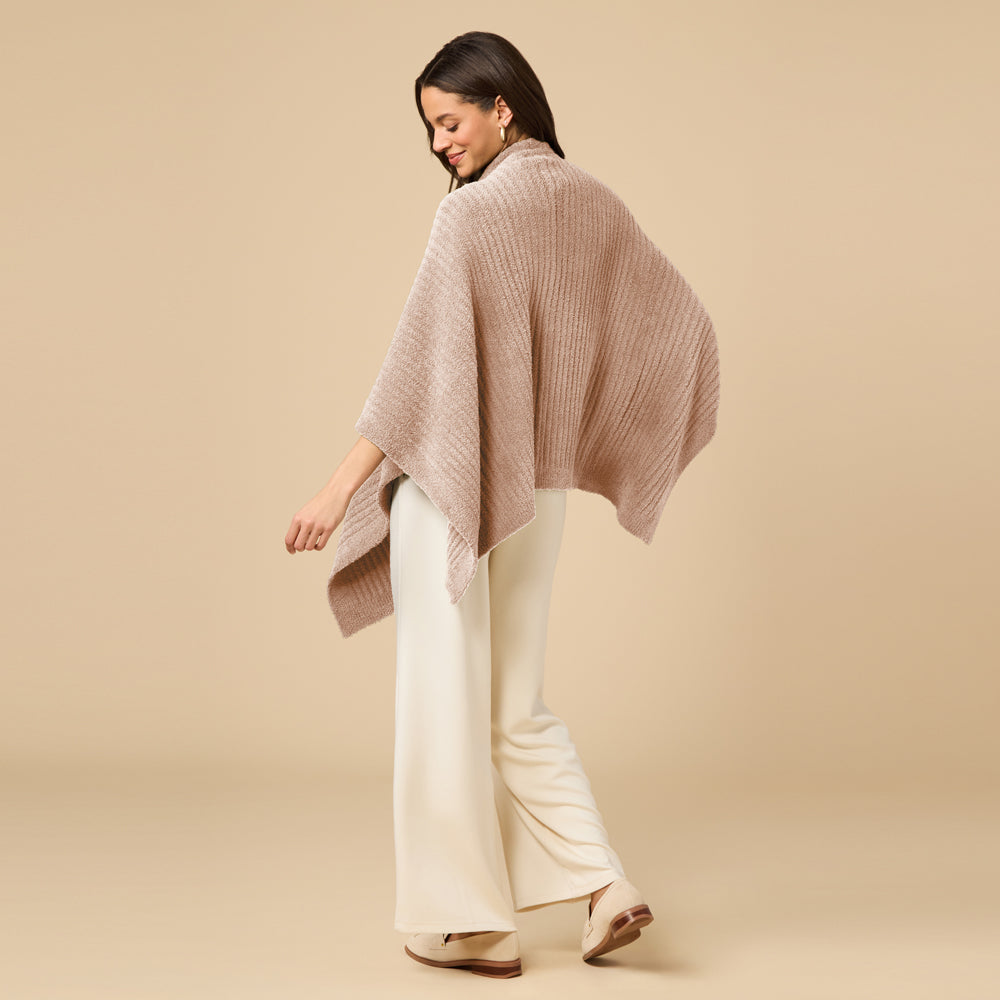 38" Solid Rib Marshmallow Shawl