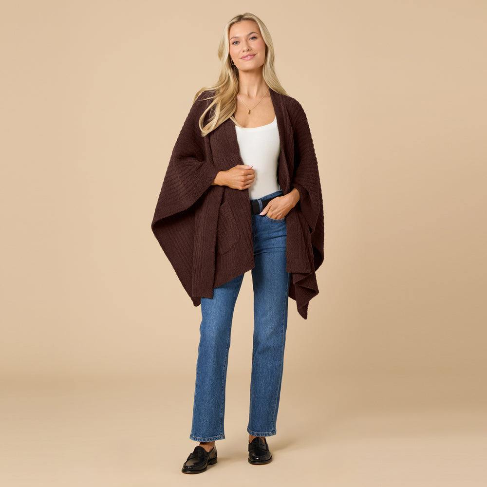 38" Solid Rib Marshmallow Shawl