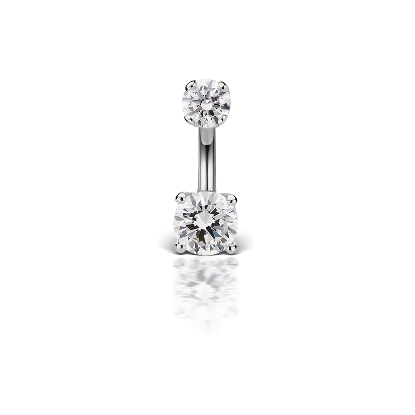 Prong Set Cubic Zirconia Rook Barbell