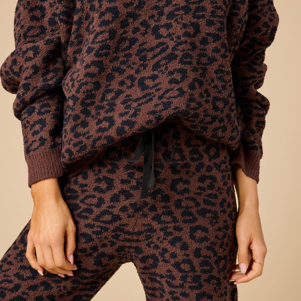 Leopard Marshmallow Crew Neck Lounge Set