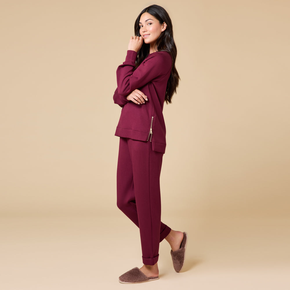 DreamTech Crew Tunic with Side Zip & Ankle Cuff Pant