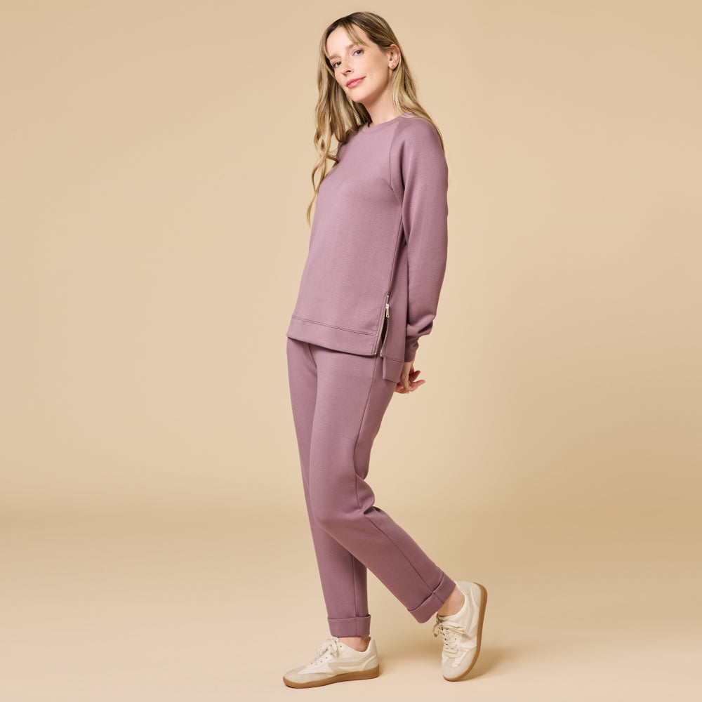 DreamTech Crew Tunic with Side Zip & Ankle Cuff Pant