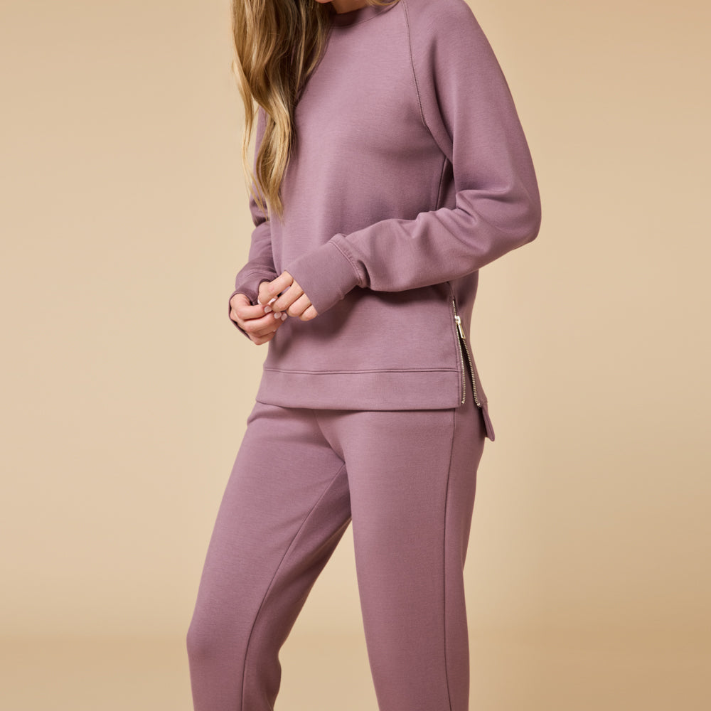 DreamTech Crew Tunic with Side Zip & Ankle Cuff Pant