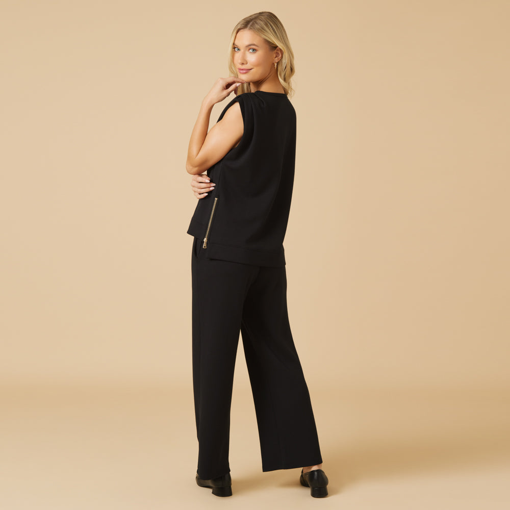 DreamTech Pleated Shoulder Tank with Cropped Pant