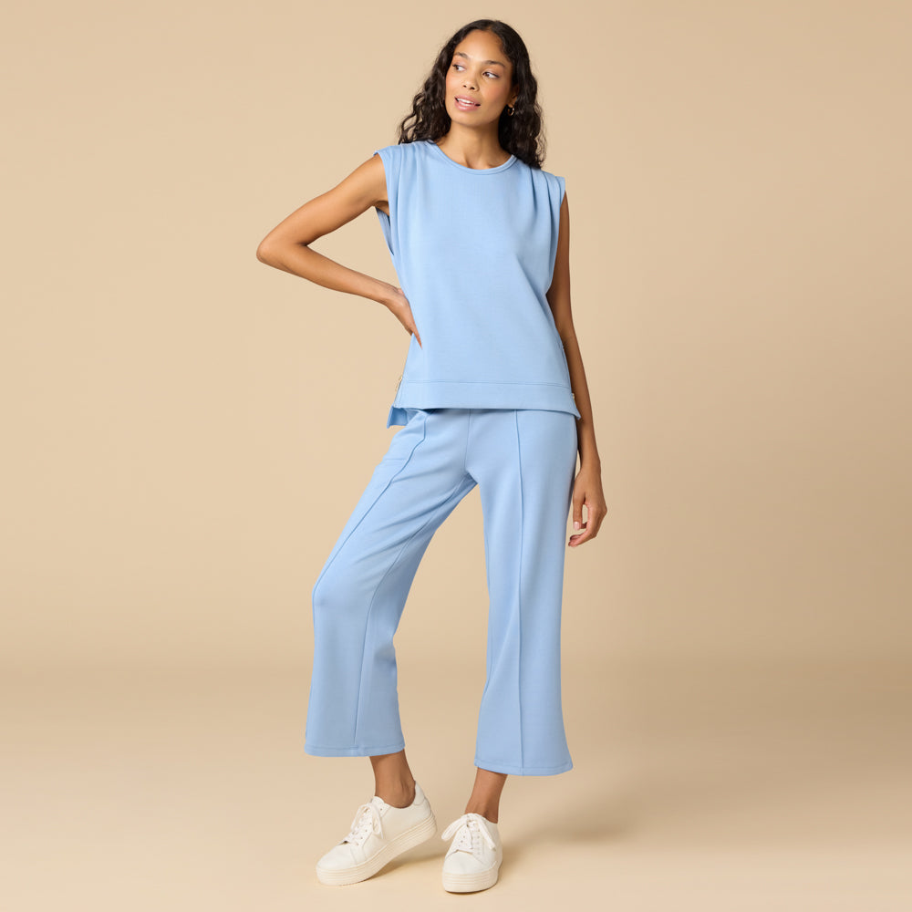 DreamTech Pleated Shoulder Tank with Cropped Pant