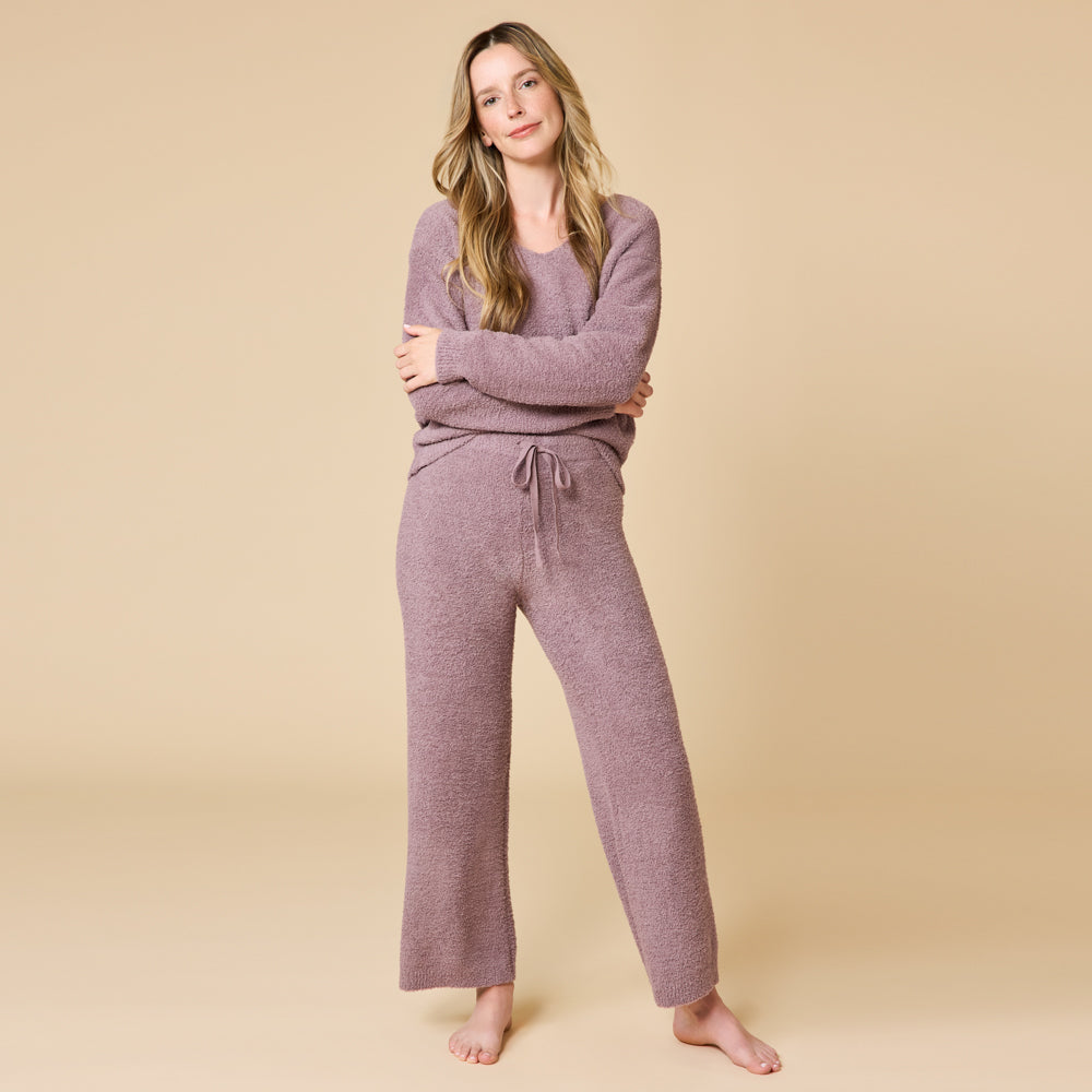 Solid Marshmallow V-Neck Lounge Set