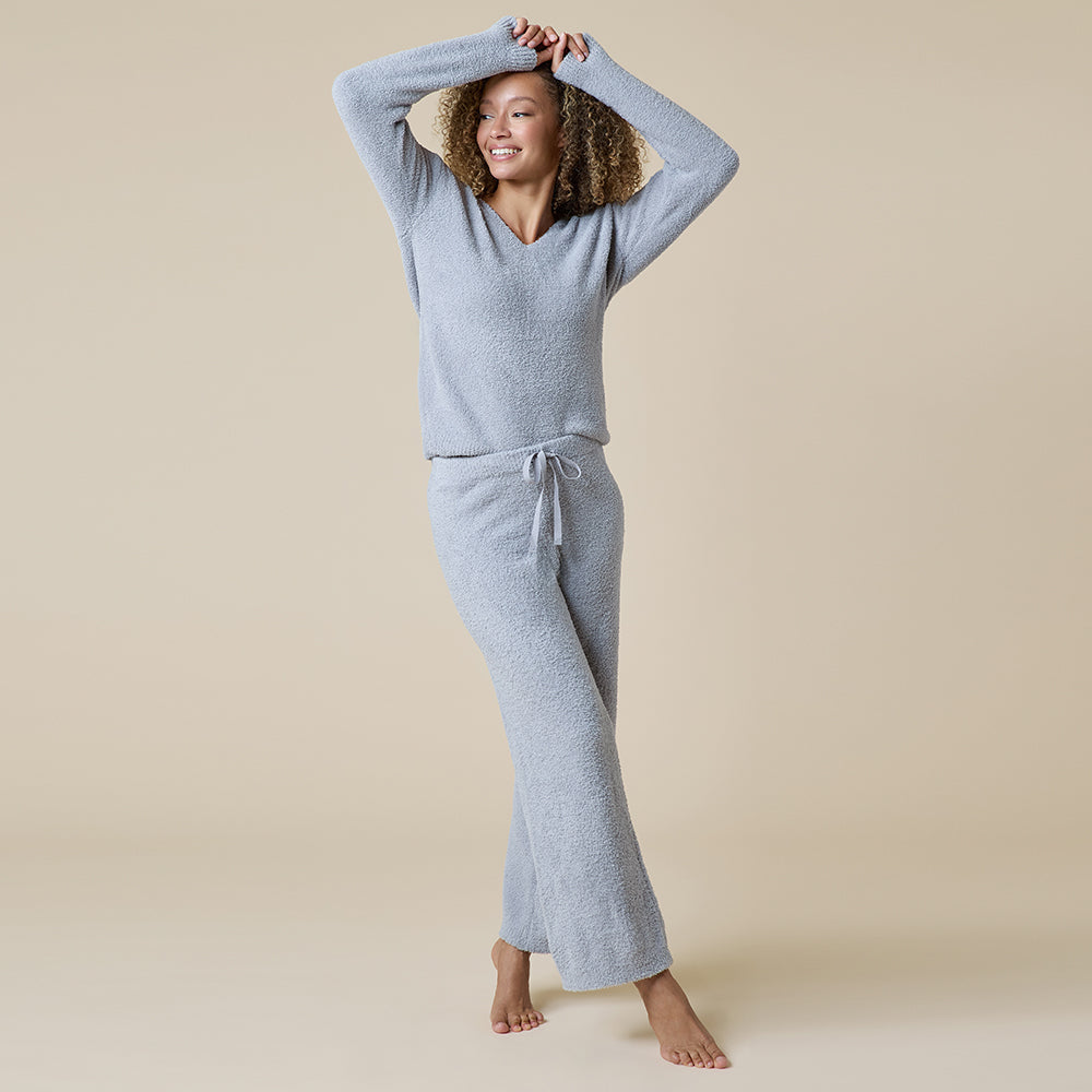 Solid Marshmallow V-Neck Lounge Set