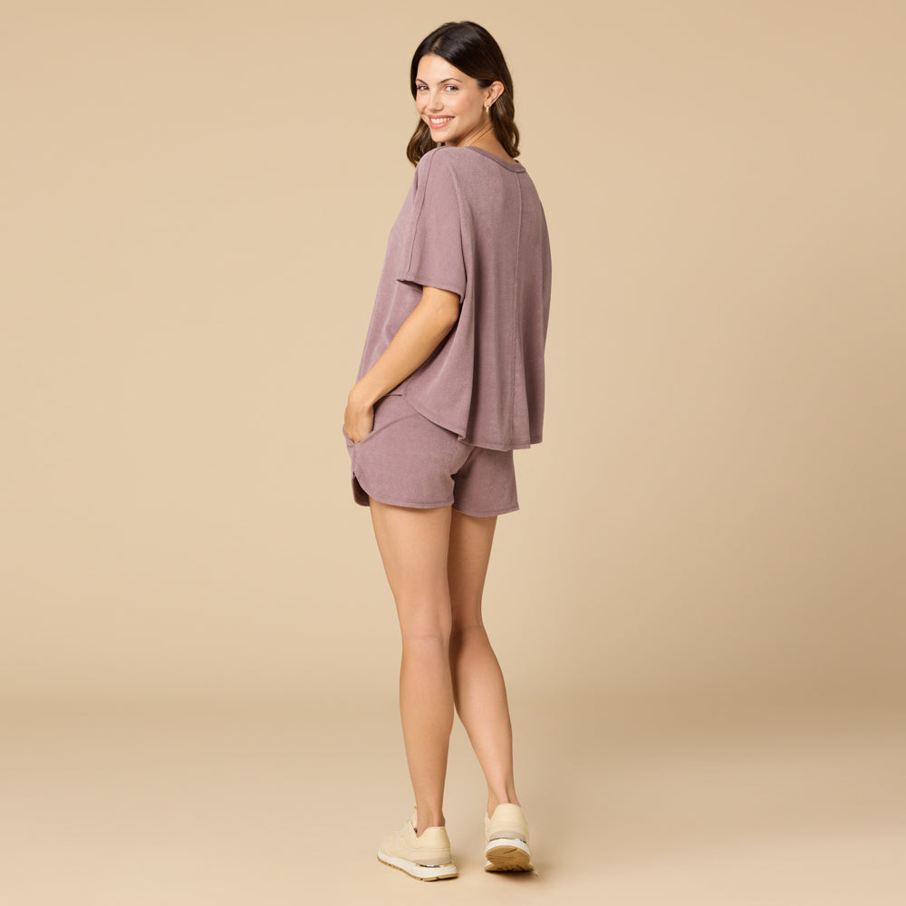 Terry Relaxed V-neck with Short Set
