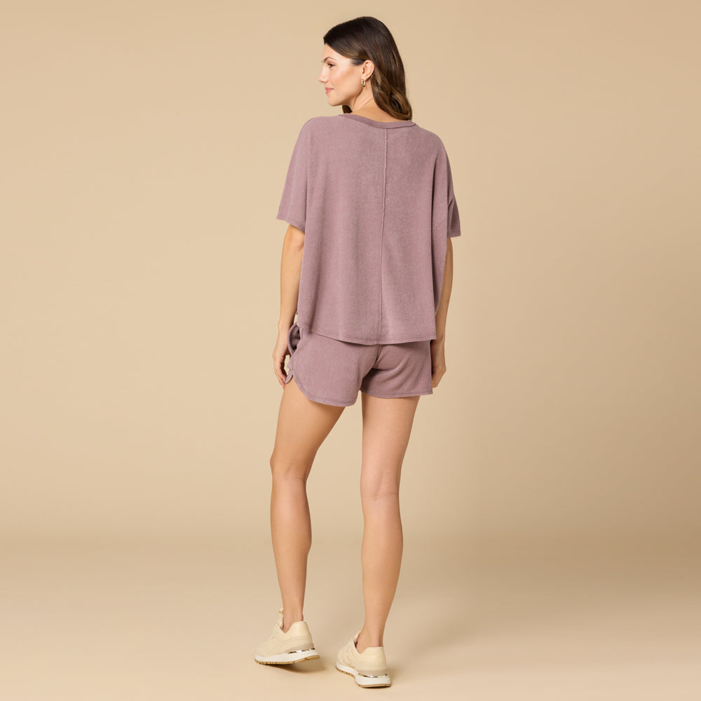 Terry Relaxed V-neck with Short Set