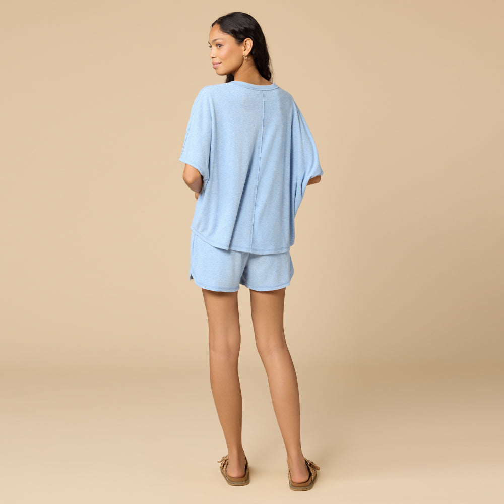 Terry Relaxed V-neck with Short Set