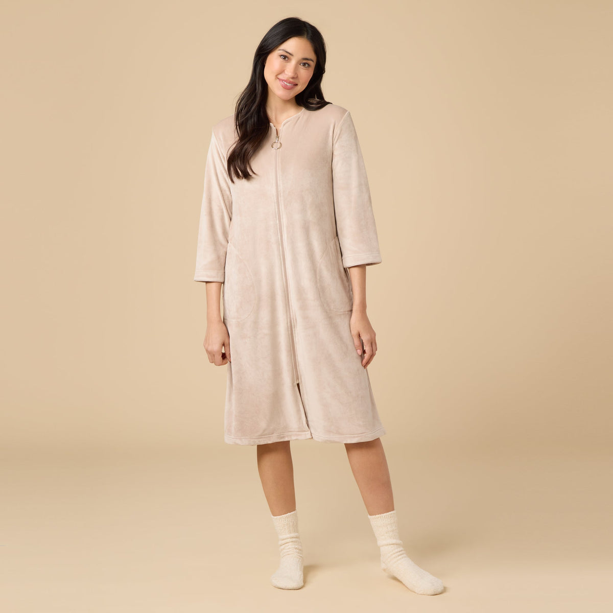 Serenity 42" 3/4 Sleeve Zip Robe
