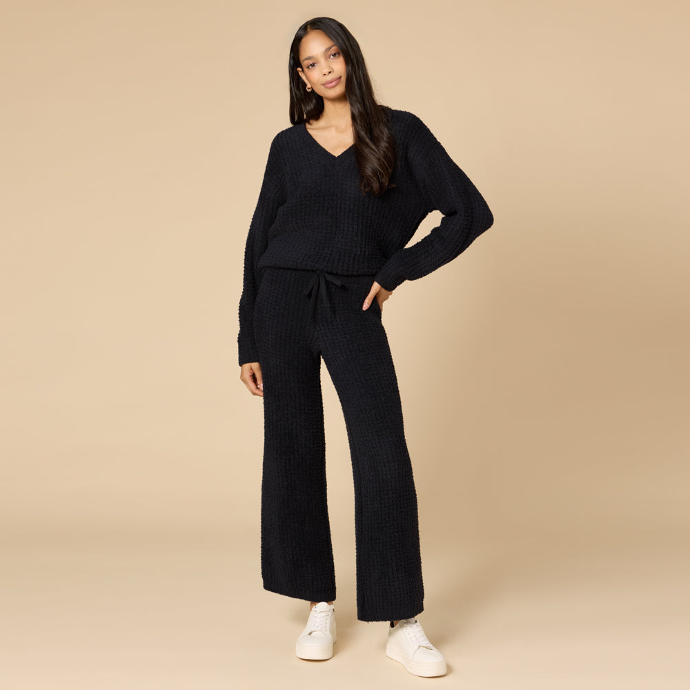 Waffle Knit Marshmallow V-Neck Lounge Set