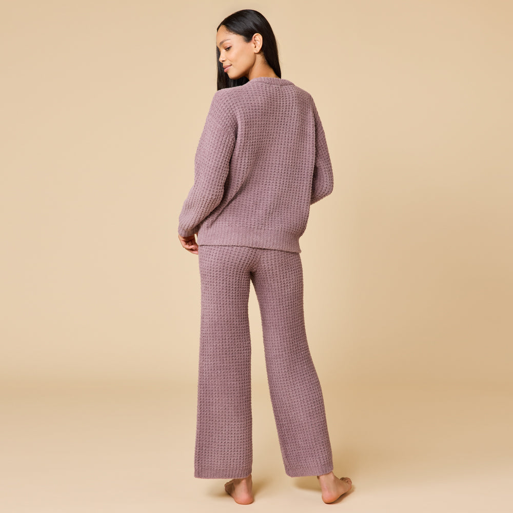 Waffle Knit Marshmallow V-Neck Lounge Set
