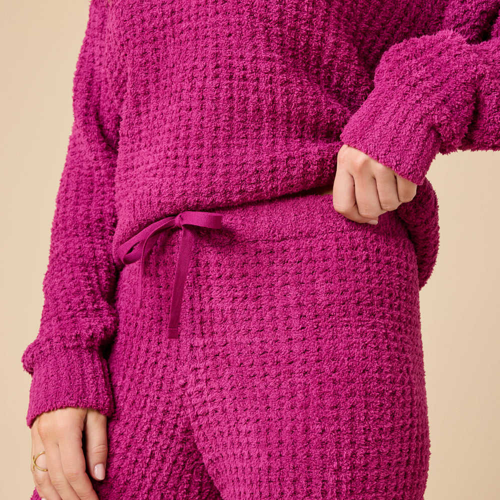 Waffle Knit Marshmallow V-Neck Lounge Set