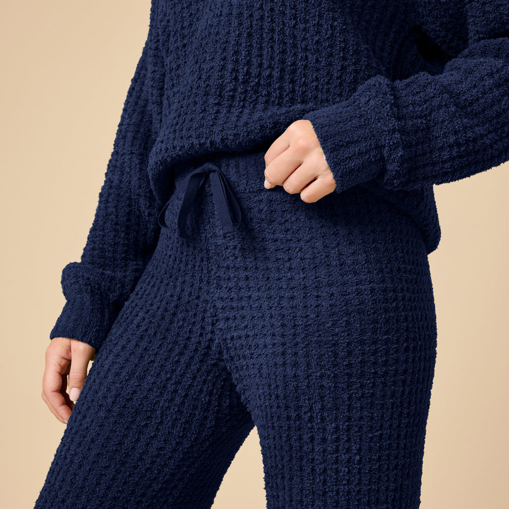Waffle Knit Marshmallow V-Neck Lounge Set