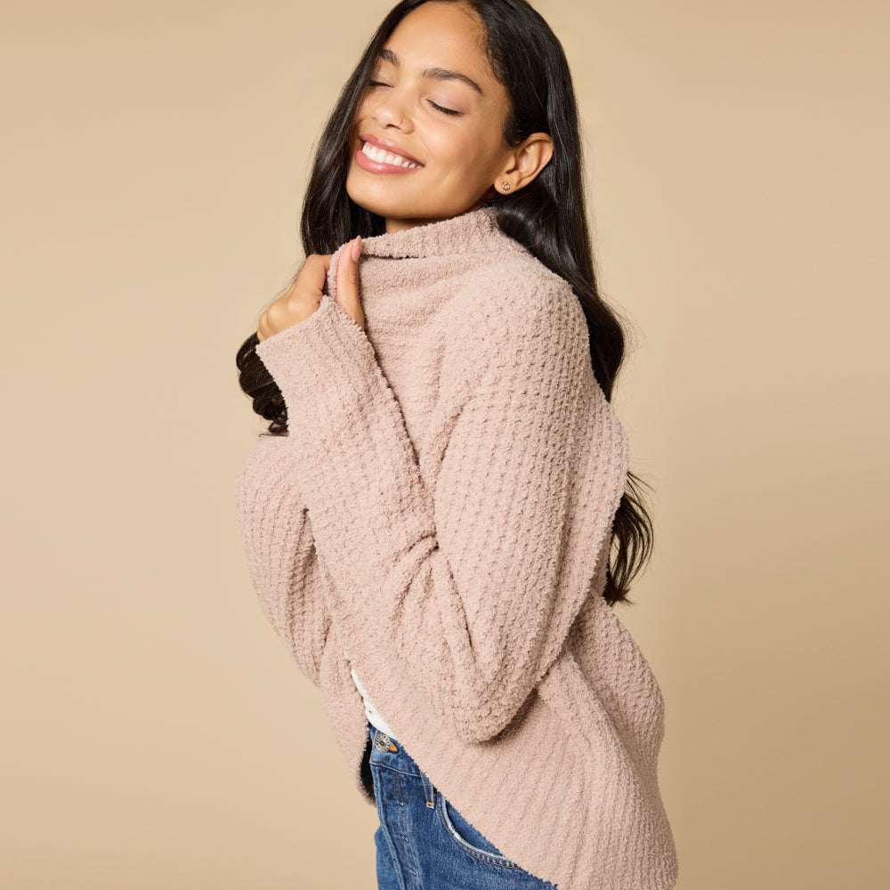 Waffle Marshmallow Cocoon Cardigan