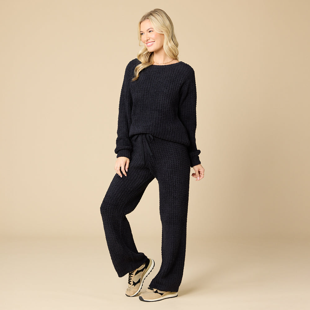Waffle Knit Marshmallow Boatneck Lounge Set