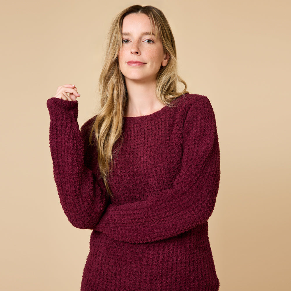 Waffle Knit Marshmallow Boatneck Lounge Set