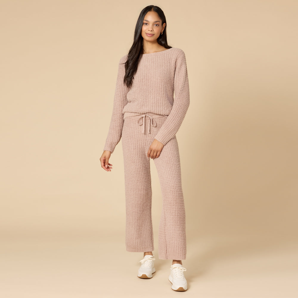 Waffle Knit Marshmallow Boatneck Lounge Set