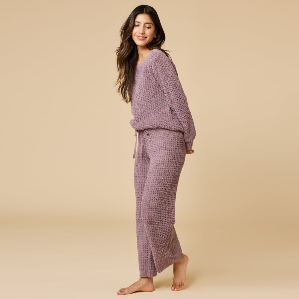 Waffle Knit Marshmallow Boatneck Lounge Set