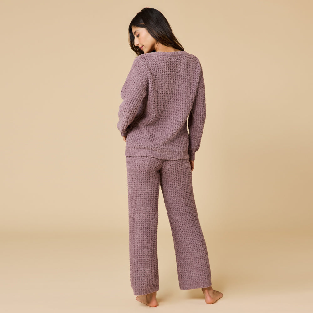 Waffle Knit Marshmallow Boatneck Lounge Set