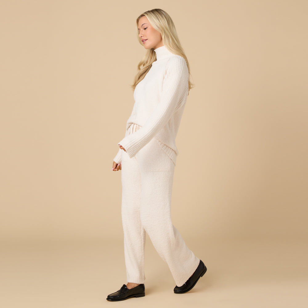 Marshmallow Rib Mock Neck with Long Pant