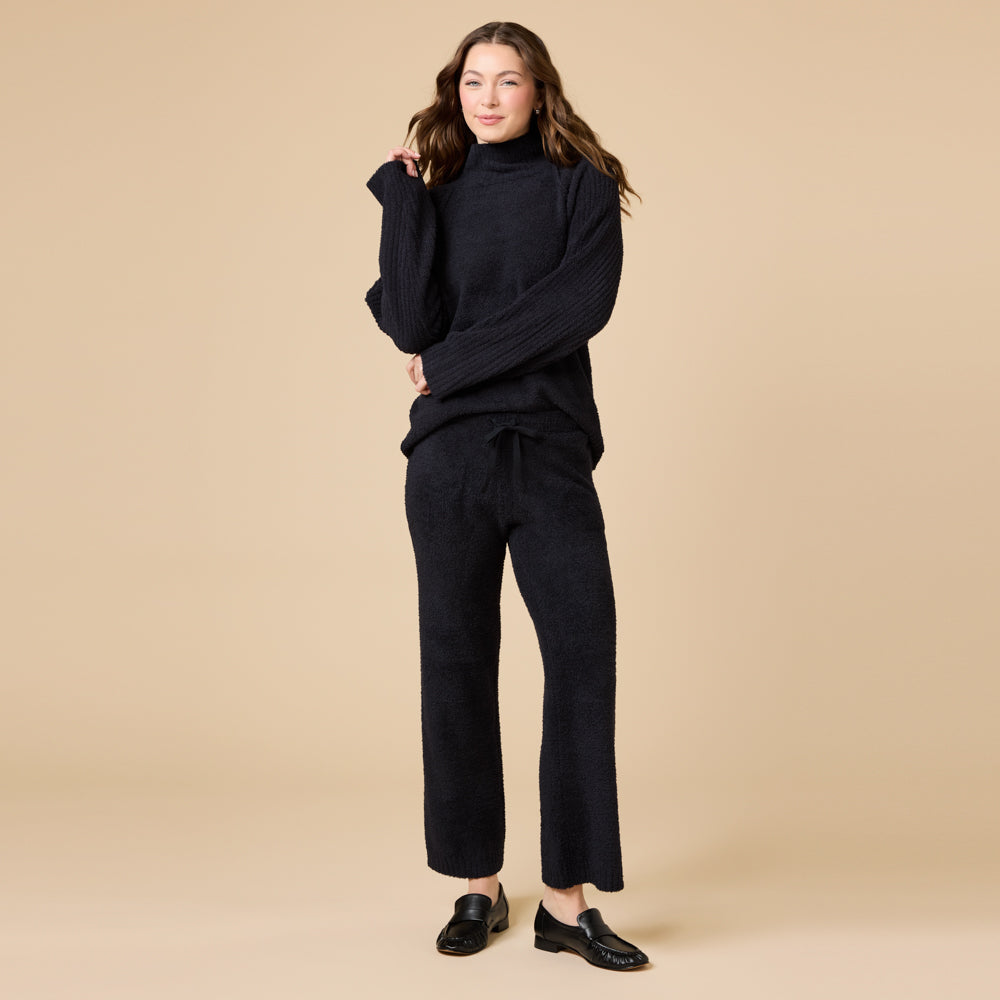 Marshmallow Rib Mock Neck with Long Pant