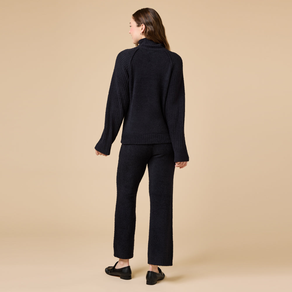 Marshmallow Rib Mock Neck with Long Pant