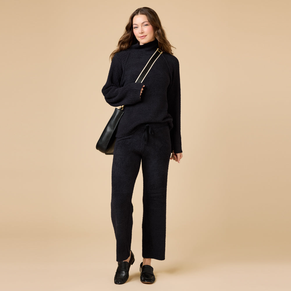 Marshmallow Rib Mock Neck with Long Pant