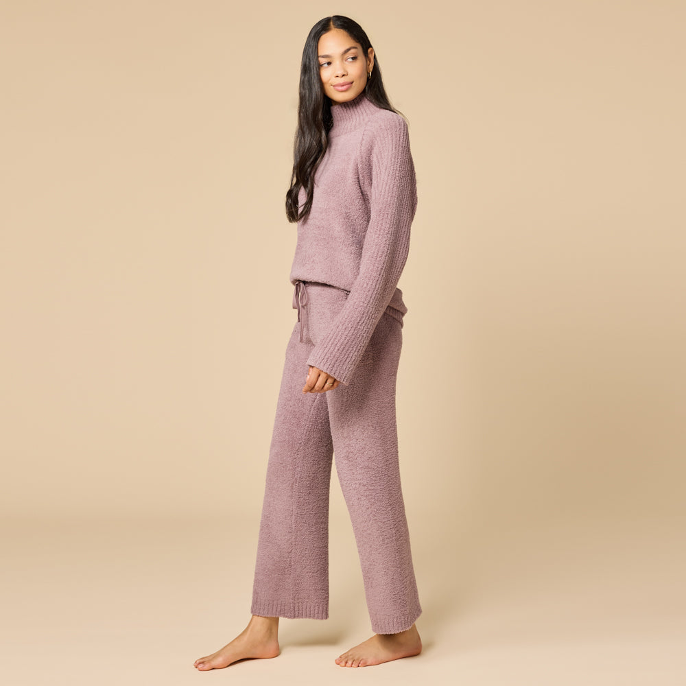 Marshmallow Rib Mock Neck with Long Pant