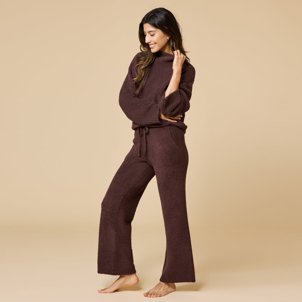 Marshmallow Rib Mock Neck with Long Pant