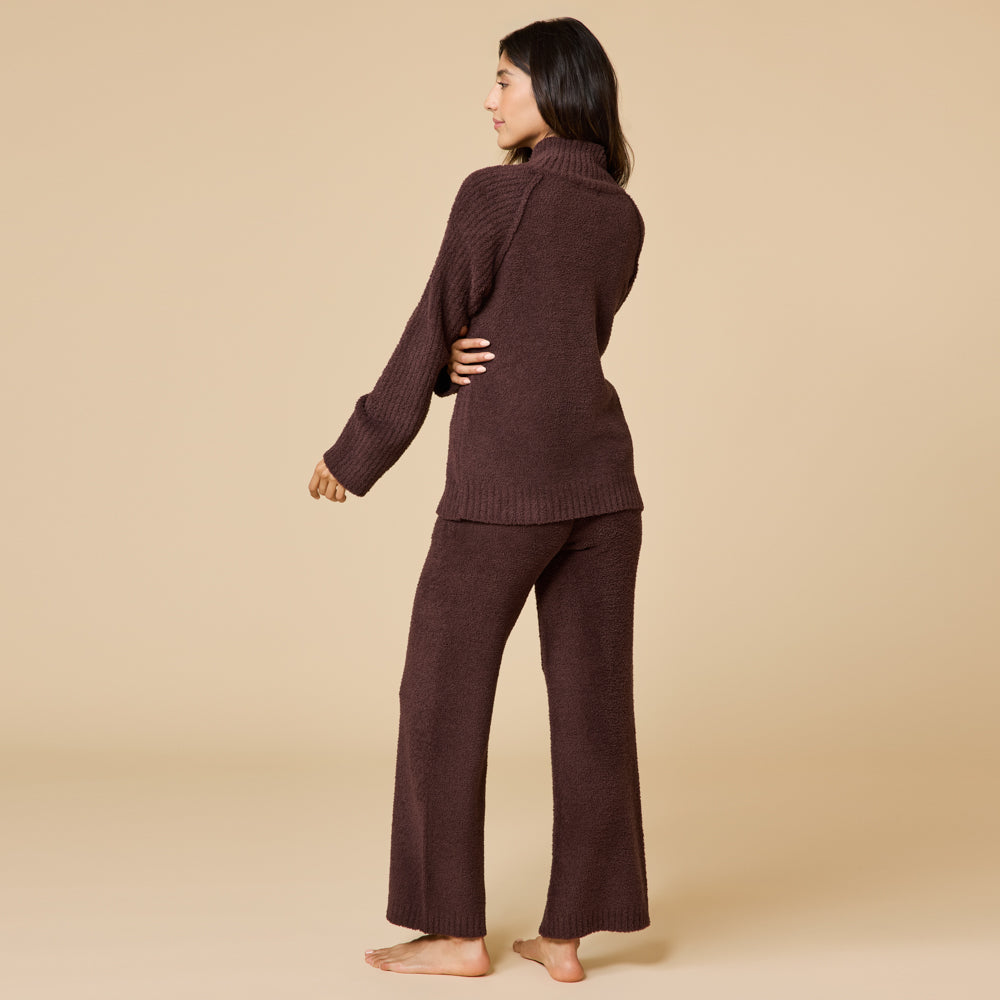 Marshmallow Rib Mock Neck with Long Pant