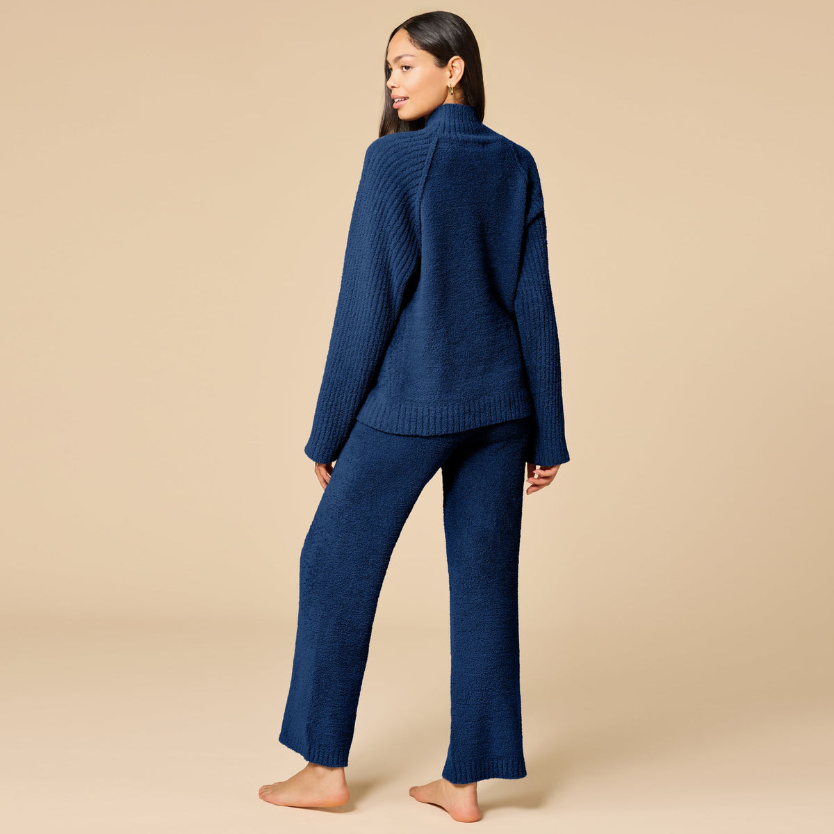 Marshmallow Rib Mock Neck with Long Pant