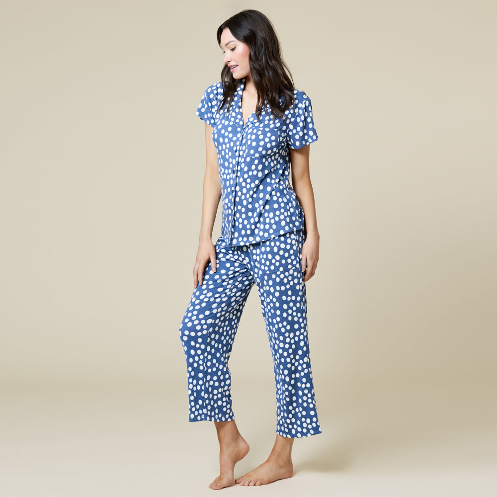 Aria Slim Notch Collar Capri PJ Set