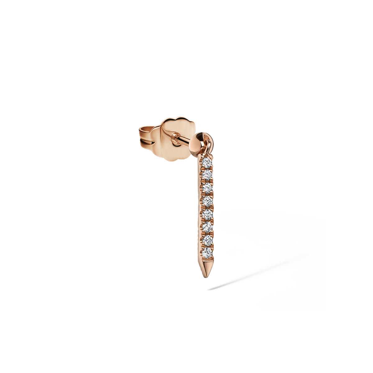Diamond Eternity Bar Charm Stud Earring