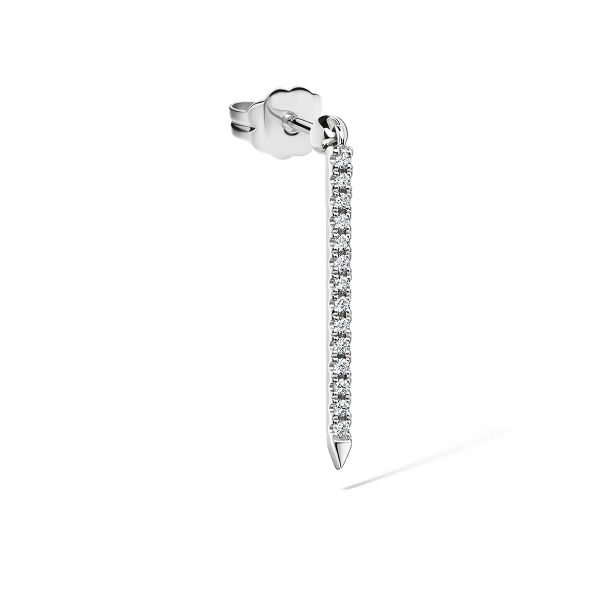 Diamond Eternity Bar Charm Stud Earring