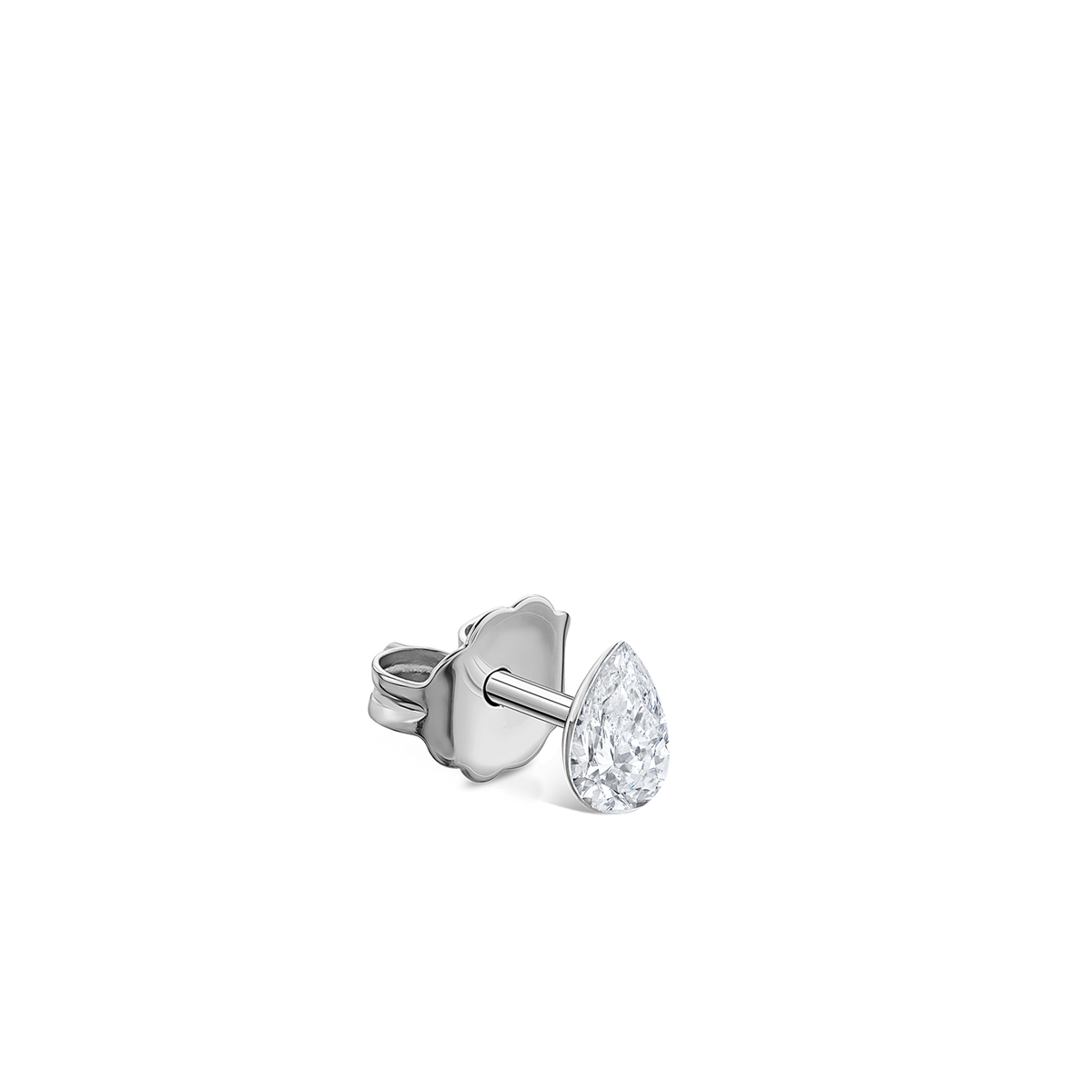 Invisible Set Diamond Pear Stud Earring